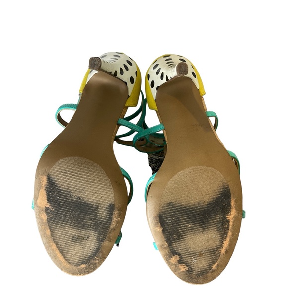 Betsey Johnson Rudey Strappy Heeled Sandals Multi-Color Polka Dot Size 7 - Picture 7 of 7